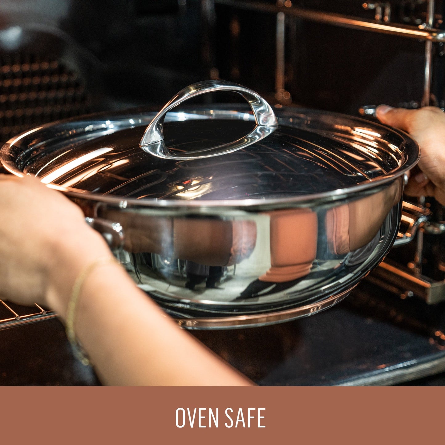 Essteele Per Vita Copper Base Stainless Steel Induction 3 Piece Covered Saucepan Set