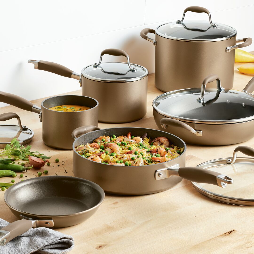 Anolon Advanced Home Nonstick 11 Piece Cookware Set Bronze