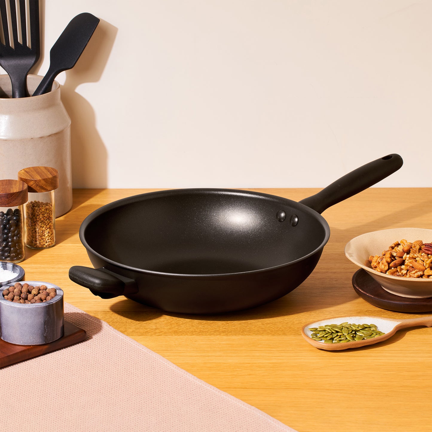 Meyer Midnight Series Nonstick Induction Open Stirfry 30cm