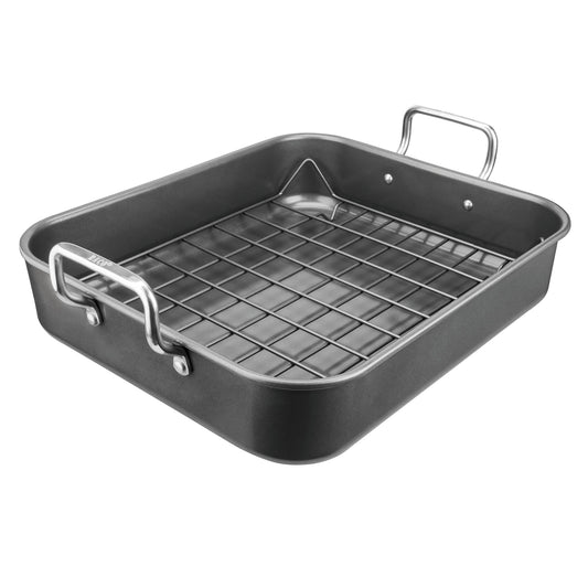 RACO Large Nonstick Roasting Pan with reversible rack 47x35x14cm