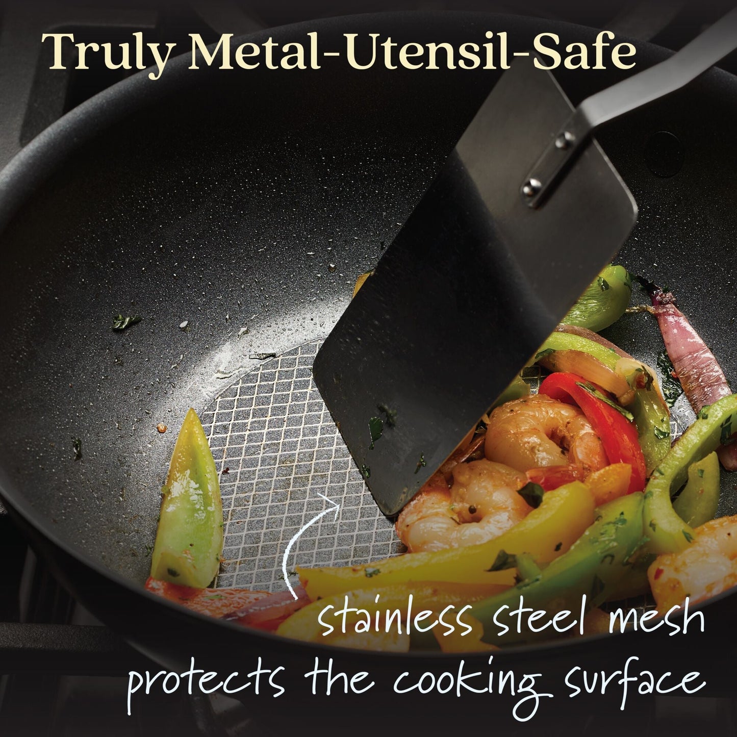 Anolon X Hybrid Stainless Steel Nonstick Induction Covered Stirfry 25cm